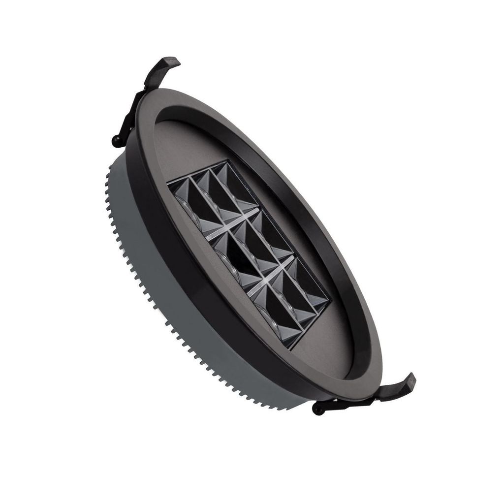 LED Downlight Einbaustrahler 30W Rund AERO UGR13 Ausschnitt Ø 205 mm Schwarz 6000K Kaltweiß