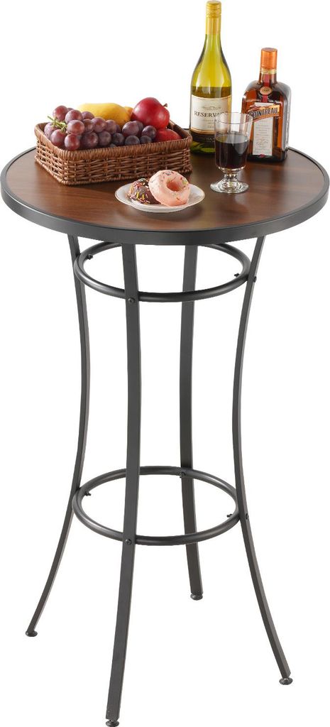 VEVOR Bartisch, 600 x 600 x 1000 mm, Bistrotisch, Stehtisch mit Metallgestell, Runde Esstische, Küchentisch, Tresentisch, Partytisch, Gartenmöbel...