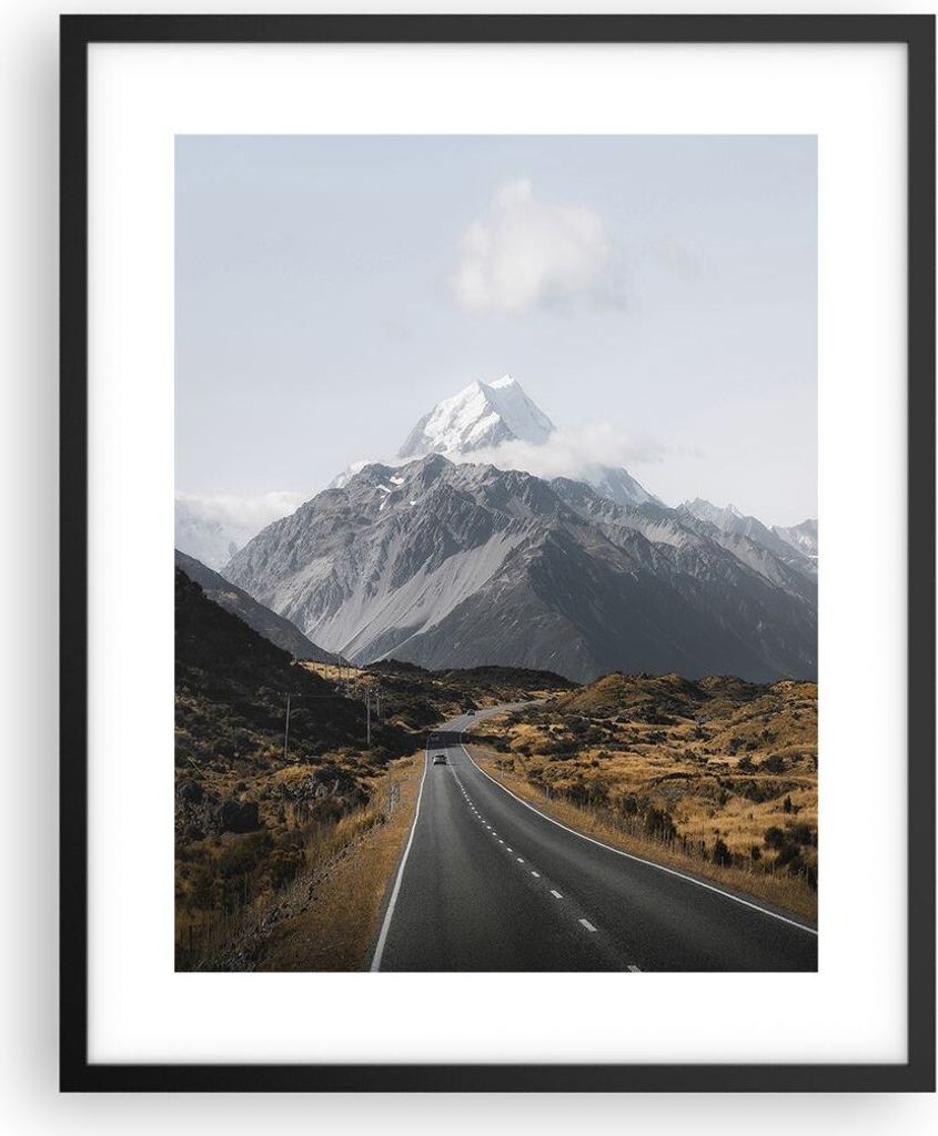 Gerahmtes Poster - Schwarzer Rahmen - Weg Berg Gipfel - Produktbild 