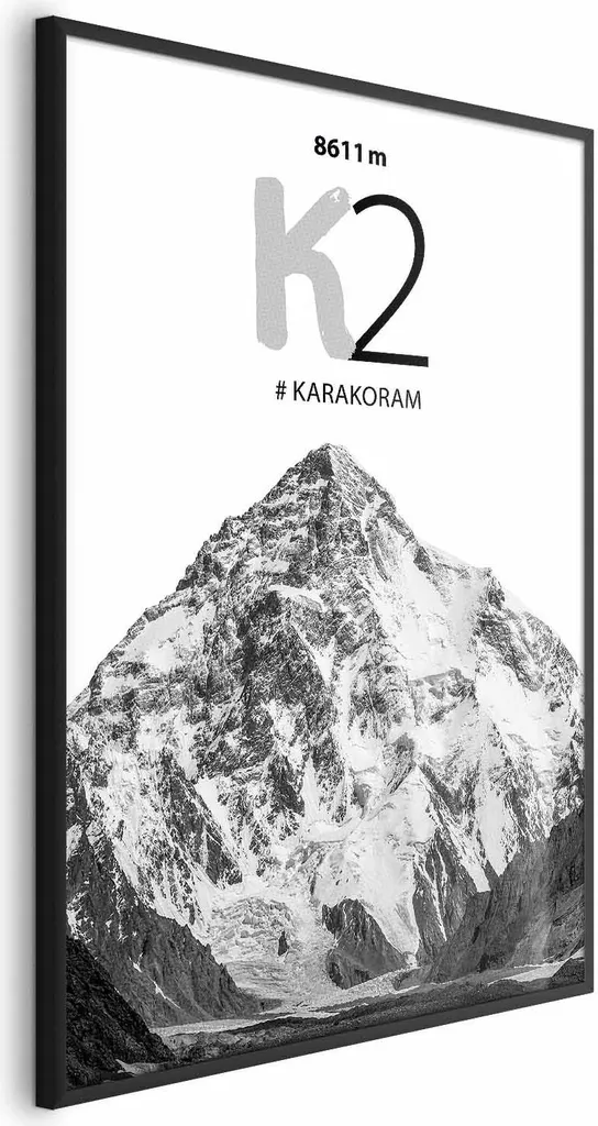 Poster Artistico K2 40x60 cm - Cornice Nera Design - Arredo Ufficio e Casa