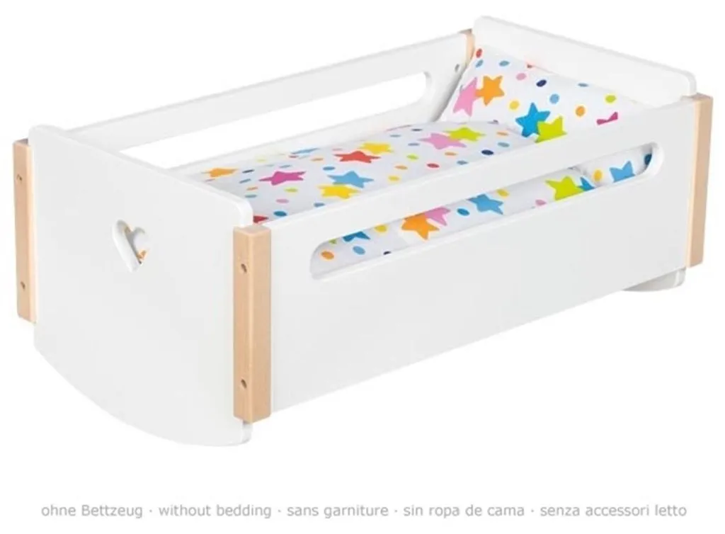 Berceau poupée motif Cœur en bois Goki - Finition naturelle et solide