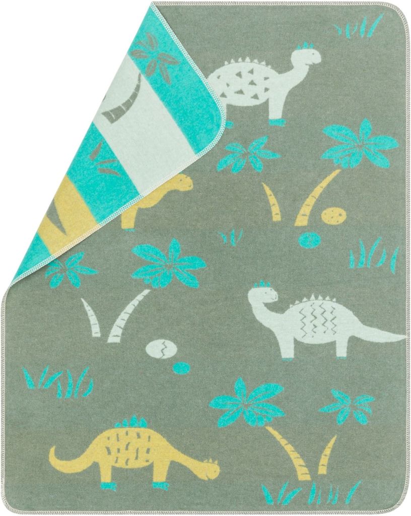 David Fussenegger Babydecke Juwel 'Dinos' 70 x 90 cm Efeu - Produktbild 