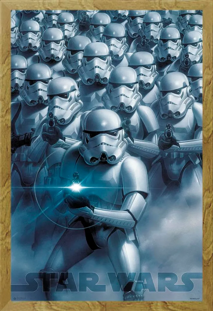 Quadro Star Wars Stormtroopers 2 Shinsuke Cornice Rovere e Acrilico