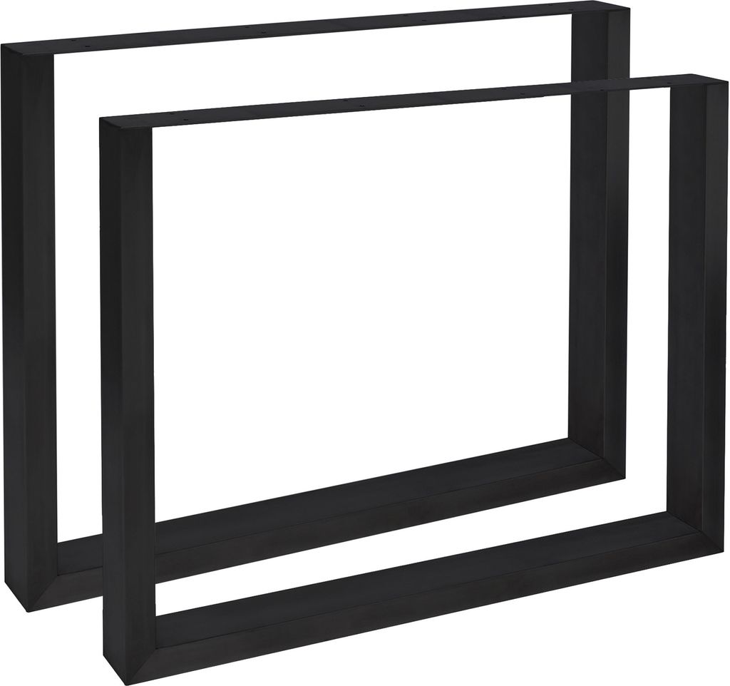 CLP Schreibtische 2 Tischbeine Velden , Vierkantprofil, Metall, DIY , schwarz 70 cm