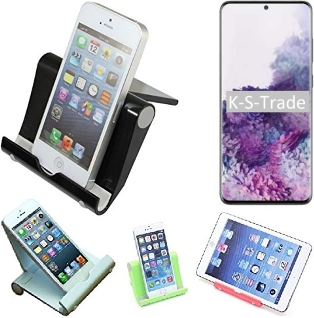 K-S-Trade Handy-Ständer kompatibel mit Samsung Galaxy S20 Ultra faltbarer Tischständer Smartphone Tablet Halterung Reise
