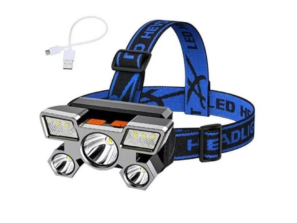 Stirnlampe Stirnlampe 5 X Led Power Xpe Usb Acu