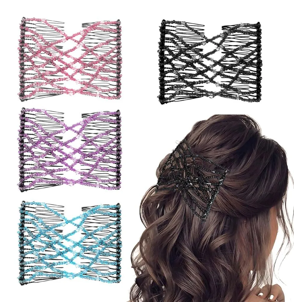 Peigne magique extensible lot de 4 accessoires pour chignon et tresse