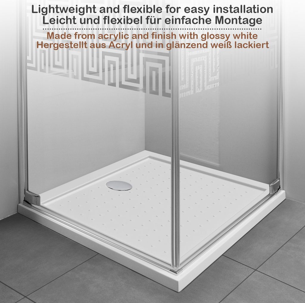 Aquamarin® Duschwanne - 90x70 cm, Superflach, Niedrig, Produktbild 3