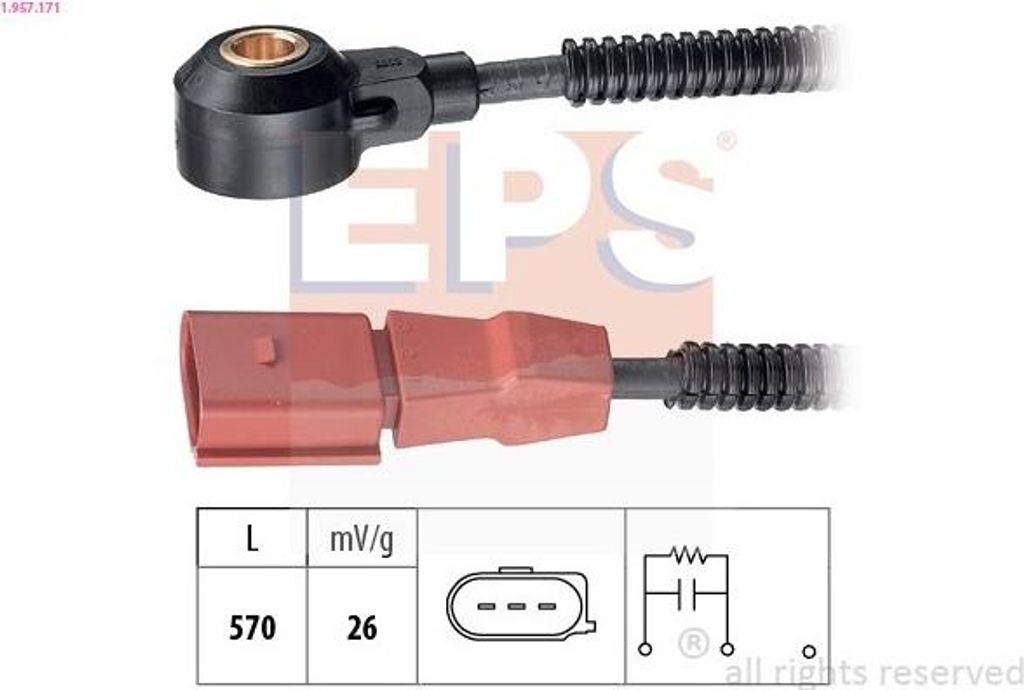 EPS Klopfsensor 1.957.171 für VW Touareg (7LA, 7L6, 7L7) 570mm