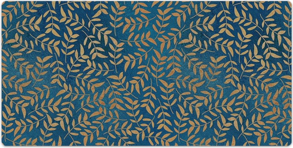 Mauspad - Schreibtischmatte - Tischunterlage - 90x45 cm - Goldene Blätter