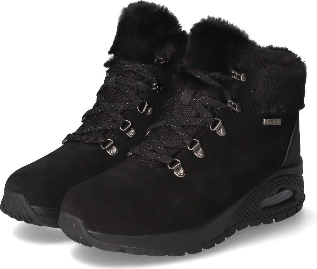Skechers Damen Schnürstiefeletten/ Winter Boots MOONLIGHT RIDGE Schwarz Textil Größe: 41