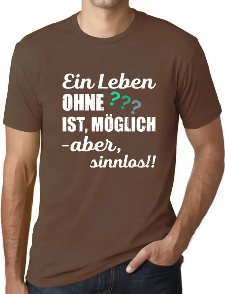 Herren Grafik T-Shirt Ein Leben Ohne Ist Möglich Aber Sinnlos Öko-Verantwortlich Vintage Jahrgang Kurzarm Lustige Druck Geburtstag Geschenk Mann