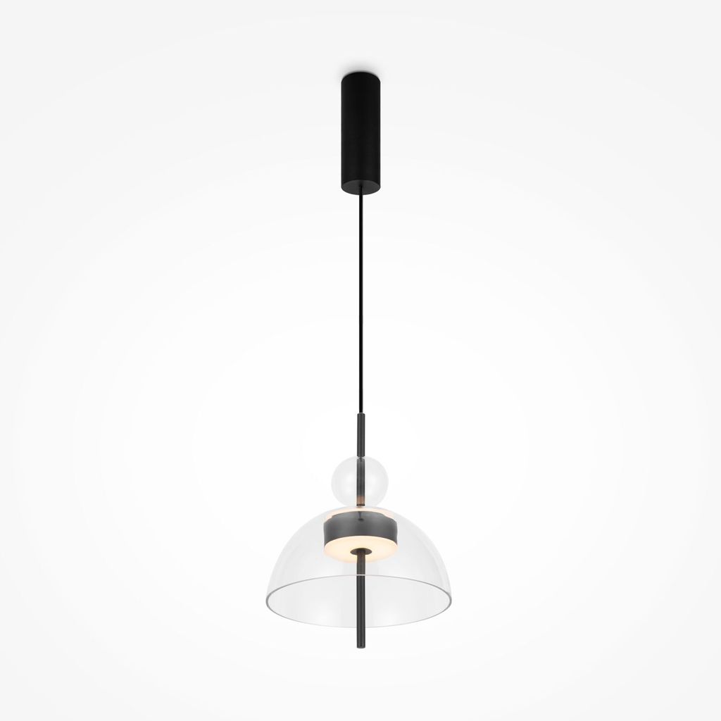 Hängelampe Metall Glas LED H: max. 348 cm Schwarz 3000 K warmweißes Licht 1200 lm Modern Pendelleuchte
