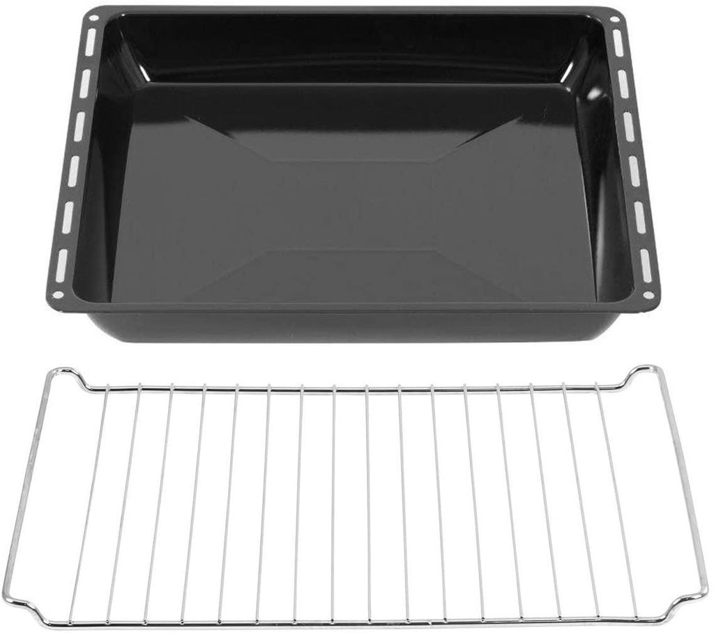 ICQN 445 x 375 x 50 mm Gitter & Backblech Set, Passend für Whirlpool, Ignis, Bauknecht, Indesit, Algor, Neckermann, Lloyds, Backofenrost und Email...