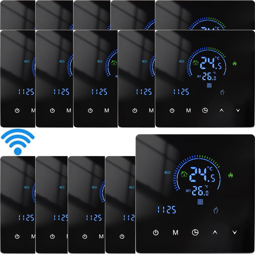 15X WiFi-Thermostat, Digital LCD Raumthermostat , 3A Warmwasserbereitung Thermostat Wandthermostat Unterputz Fußbodenheizung Innenthermometer,prog...
