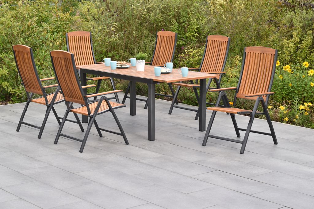 Merxx Gartenmöbel Set Athos 7tlg., 6 Klapsessel, Produktbild 