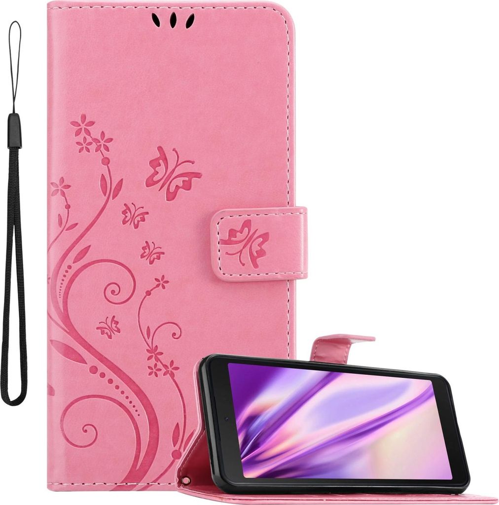 Cadorabo Hülle für Samsung Galaxy XCover 5 Schutz Hülle in Rosa Schutzhülle Handy Hülle Etui Case Blumen Flower