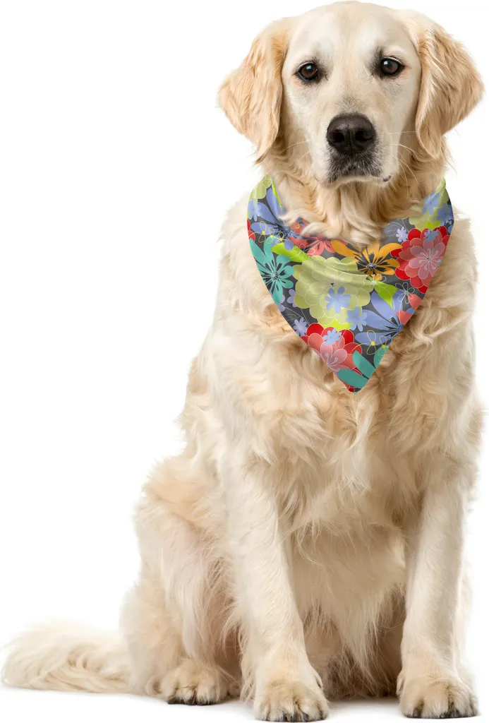 Bandana Lavabile ABAKUHAUS per Cani 55cm Bouquet Artistico Resistente
