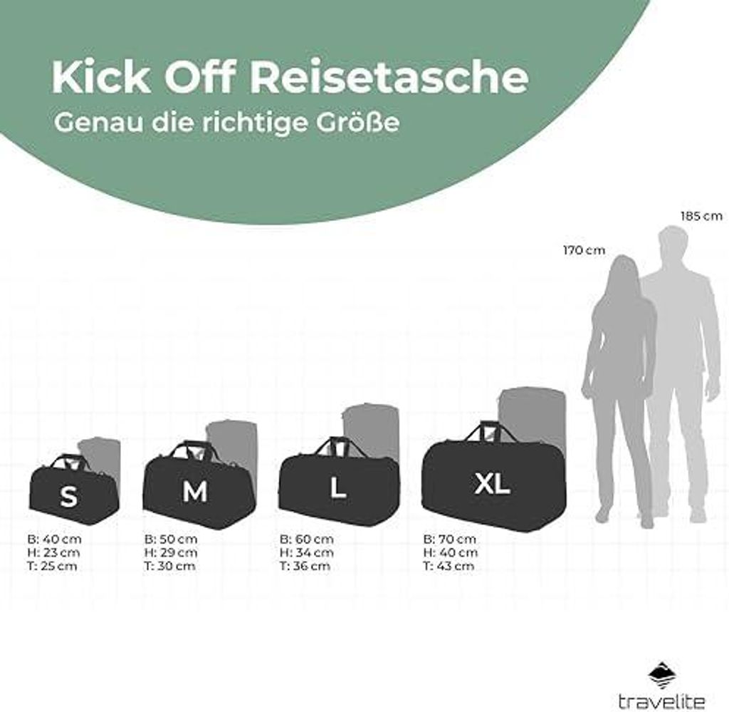 Reisetasche groß XL, Kick Off, leichte Tasche für Urlaub und Sport, Schwimmbad, Klinikaufenthalt, 70 cm, 120 Liter