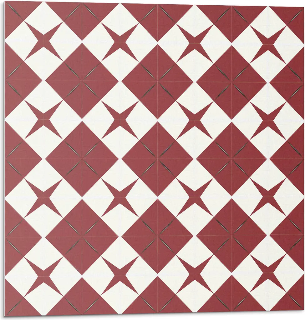 Motivo a diamante con stelle - Piastrelle autoadesive - Rivestimento - Pannello da parete - Piastrelle in PVC - Piastrelle in vinile - Piastrelle in PCV - Autoadesivo - Decorazione murale - 20 pezzi 20 x 20 cm