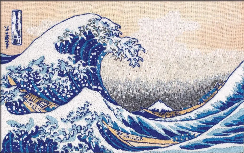 Broderie facile La Vague de Kanagawa Panna toile dessinée pour réussir
