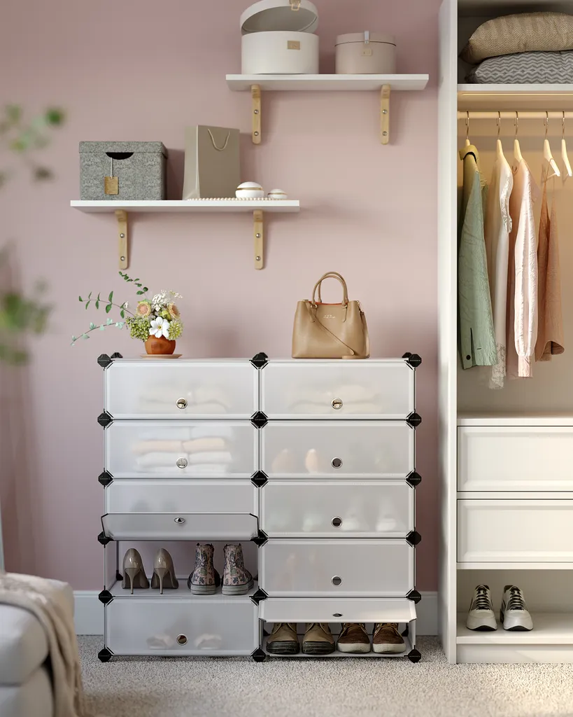Organisateur de Chaussures DIY Modulable 10 Niveaux - Structure Robuste