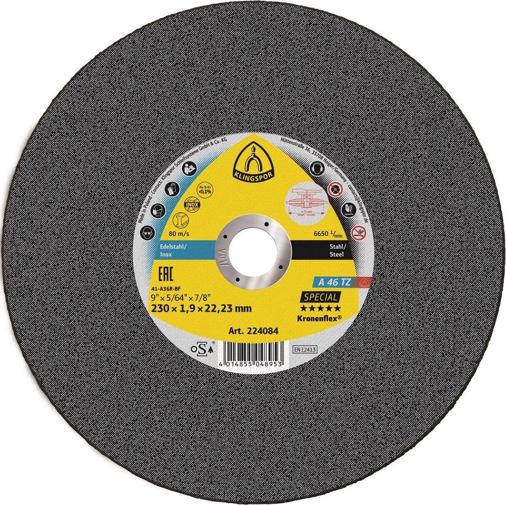 Klingspor A 46 TZ Trennscheiben, 230 x 1,9 x 22,23 mm gerade