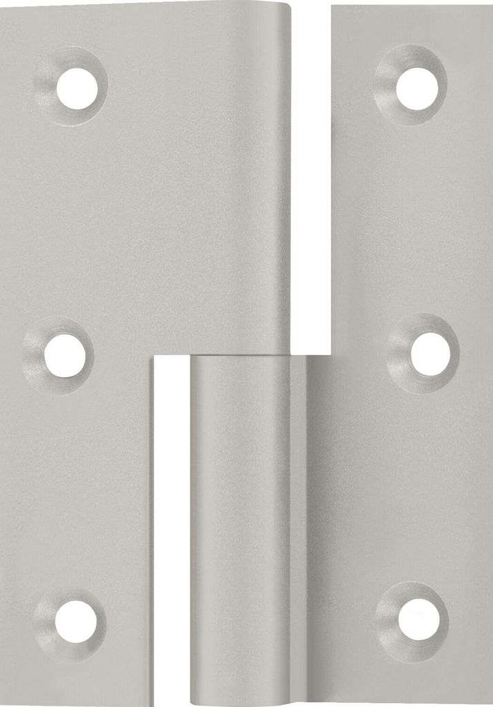 Möbelband Kröpfung B, Zylinderkopf links, 50x40 mm, Messing vernickelt matt