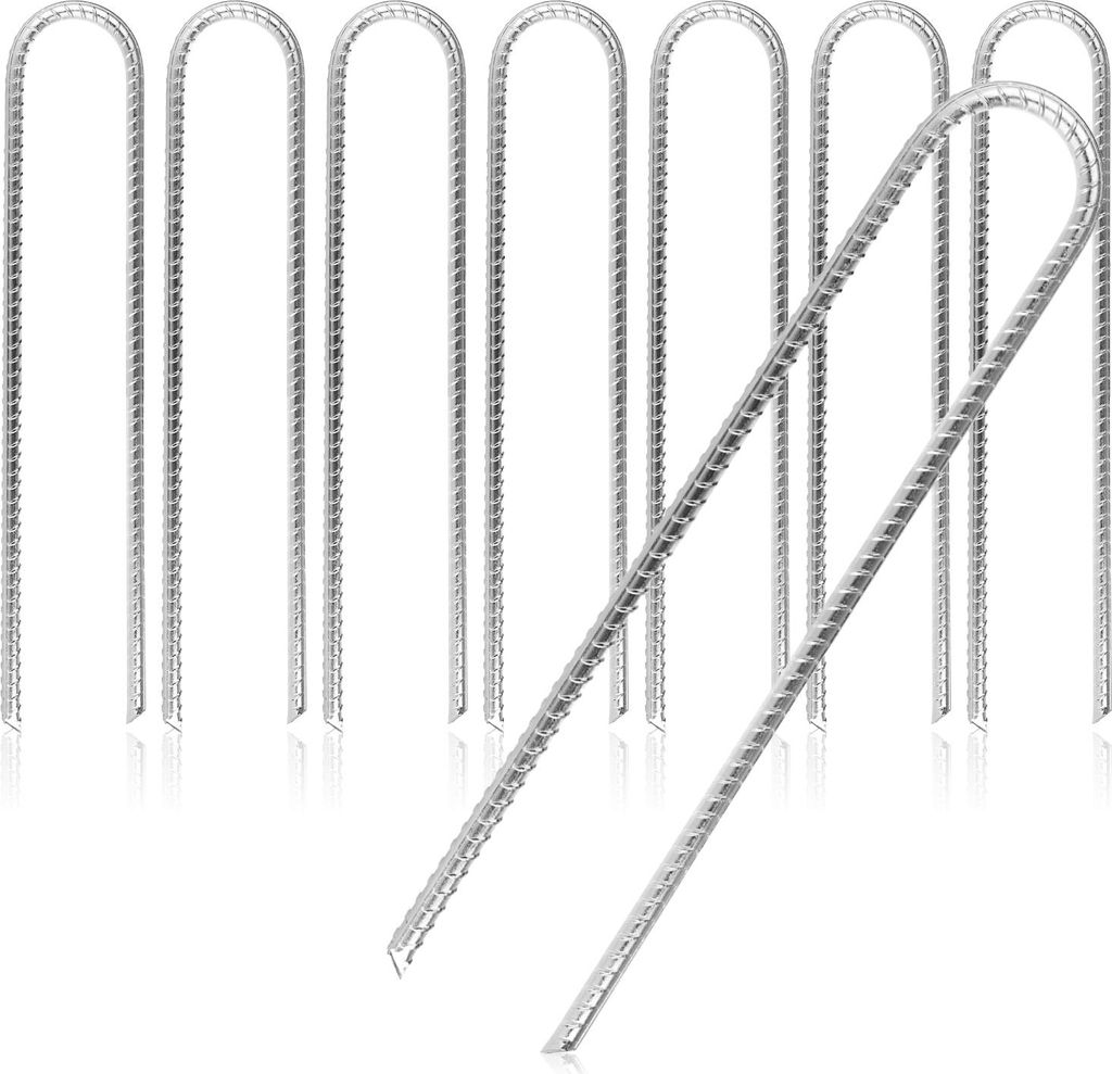 COM-FOUR 8x XL Bodenanker aus massivem Stahl, U-Form 38 cm, Ø 1 cm
