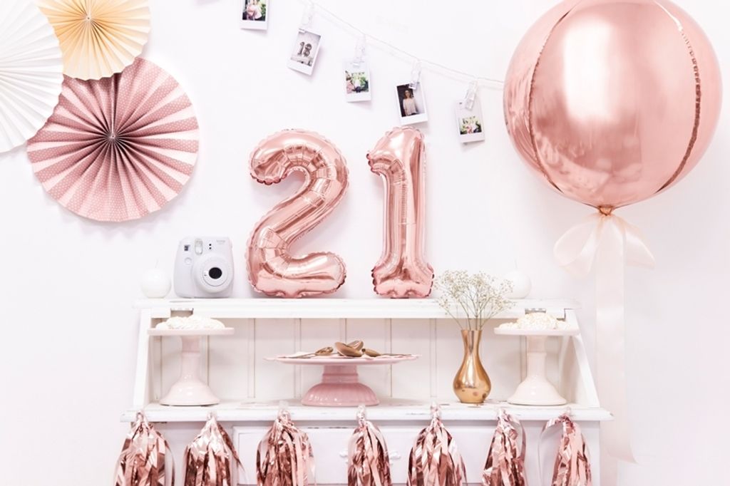 Folienballon Zahl "1" 35cm Roségold 1 St. Produktbild 