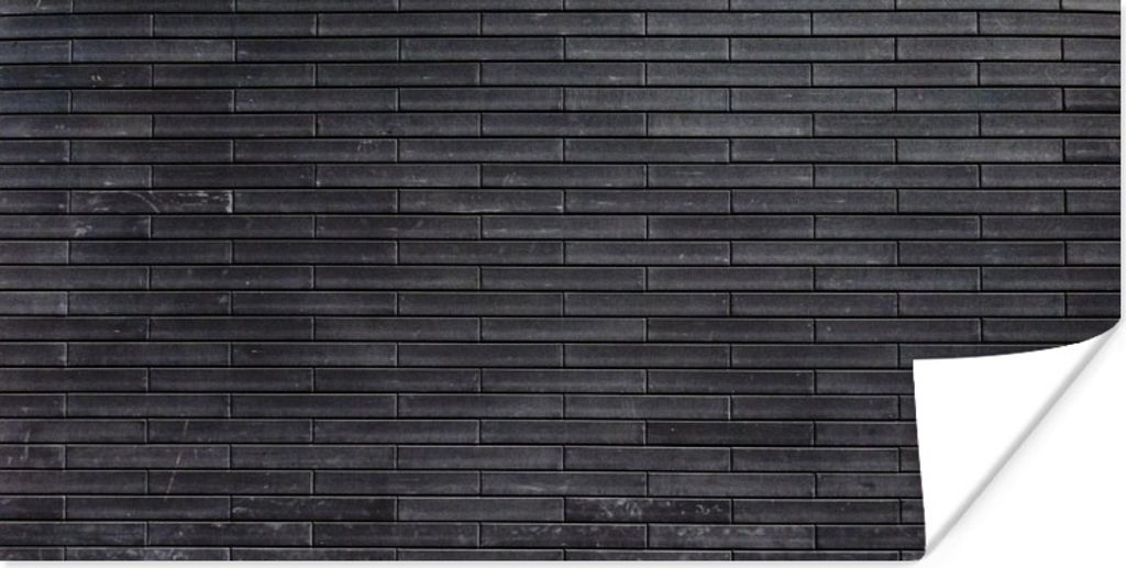 MuchoWow Poster Backstein - Schwarz - Wand 160x80 cm - Foto Poster