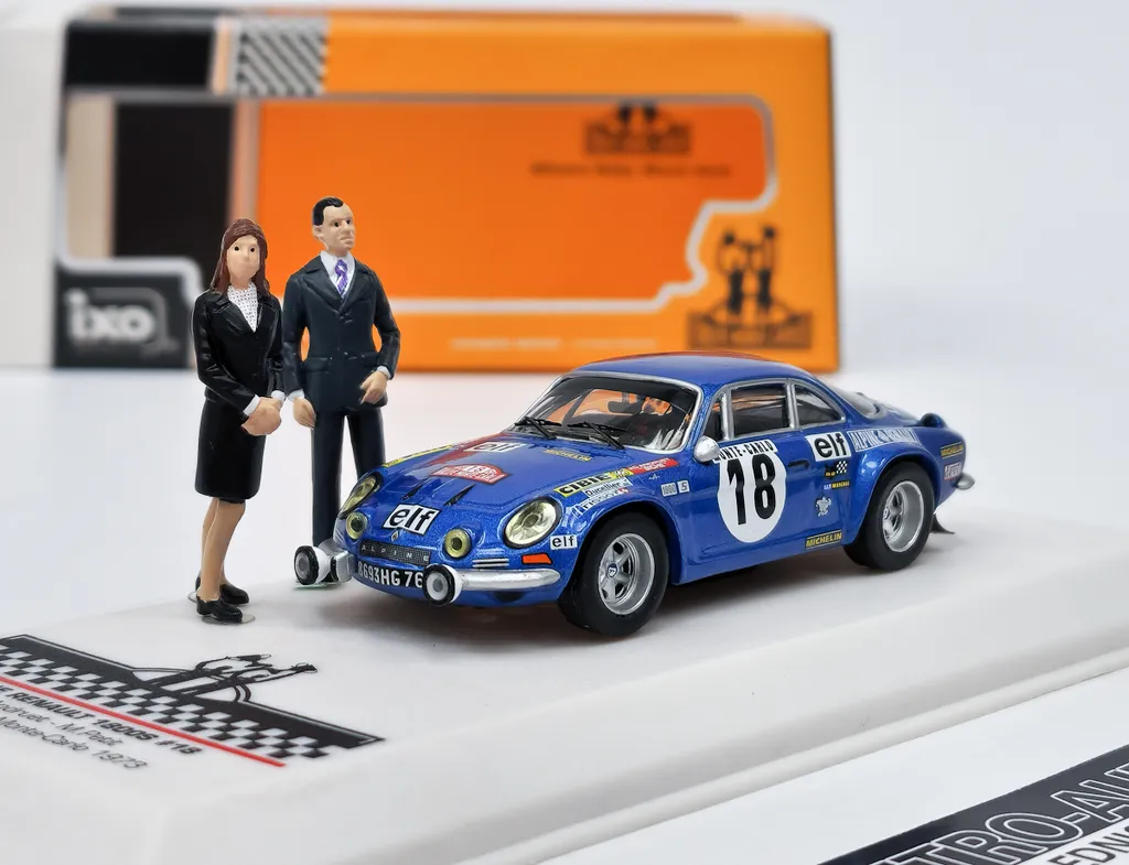 Alpine Renault A110 1800S Rallye Monte Carlo 1975 IXO 1:43 avec figurines