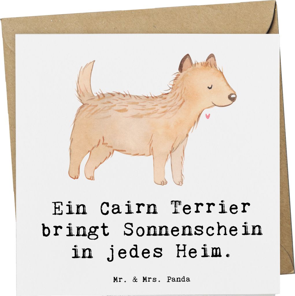Mr. & Mrs. Panda Grußkarte Cairn Terrier Glück - Weiß - Geschenk, Hunderassen, Pflege, faltkarte, anlasskarte, doppelkarte, Hunderasse, Hundelie...