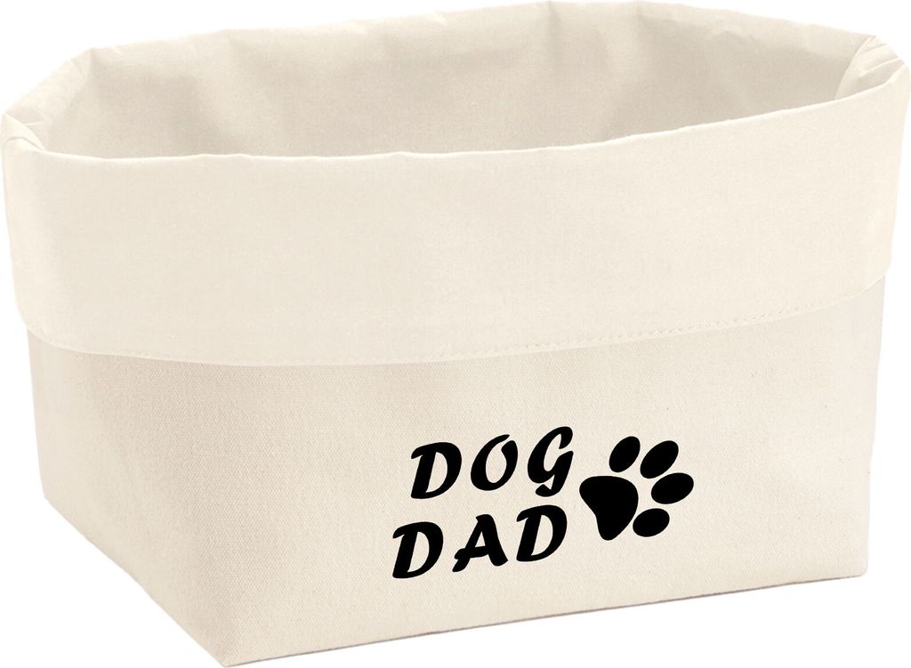 Huuraa Organizer Dog Dad Tapse 3 Liter Medium Canvas Baumwolle Utensilo Geschenkidee