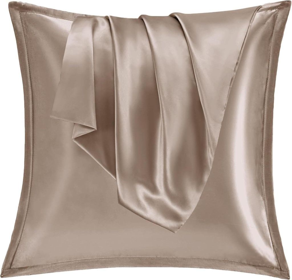 Satin Kissenbezug 80x80 2er Set Rosa Braun Produktbild 