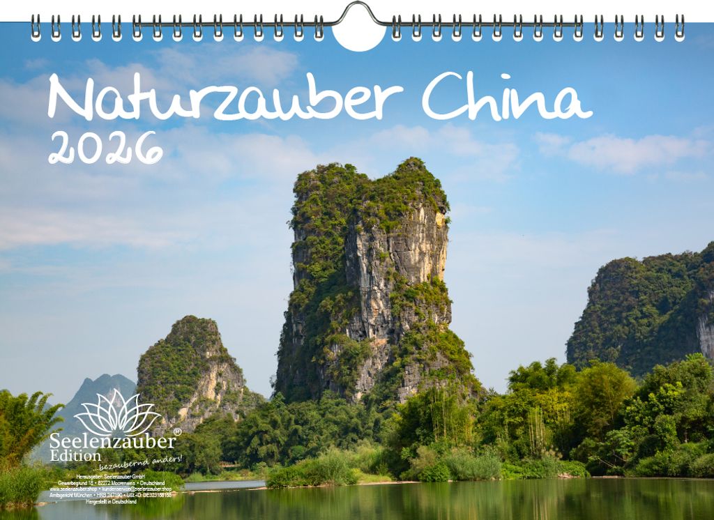 Naturzauber China DIN A4 Kalender für 2026 Landschaft Natur Reise Land Urlaub - Seelenzauber