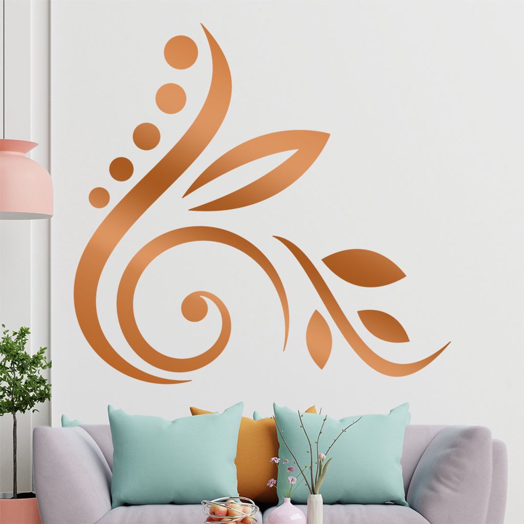 Blüte - Linien Punkte Wandtattoo in 6 Größen - Wandaufkleber Wall Sticker - Dekoration, Küche, Wohnzimmer, Schlafzimmer, Badezimmer