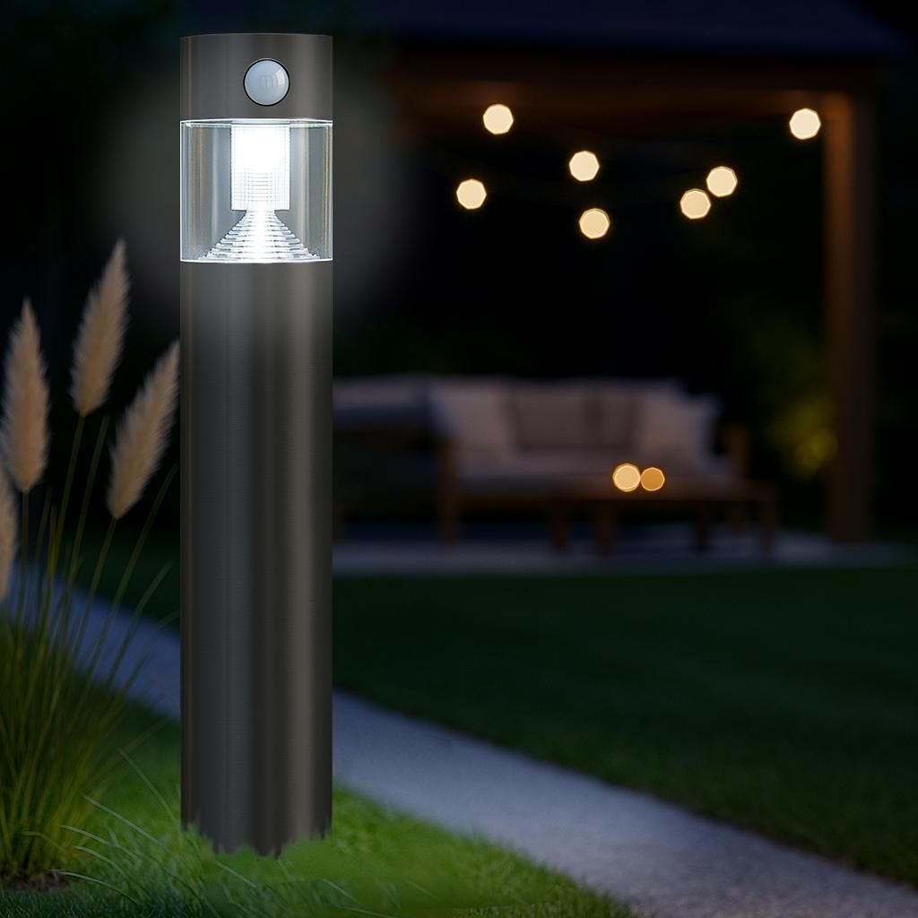MeLiTec Luce solare da giardino SO31-1 tonda con rilevatore Immagine del prodotto 