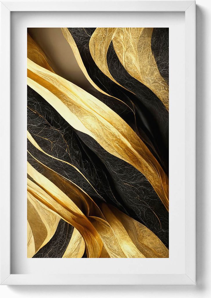 Elegante Abstraktion– Wandbild mit Rahmen – Gerahmtes Bild – Wanddekoration – 40x60 cm – Weiß