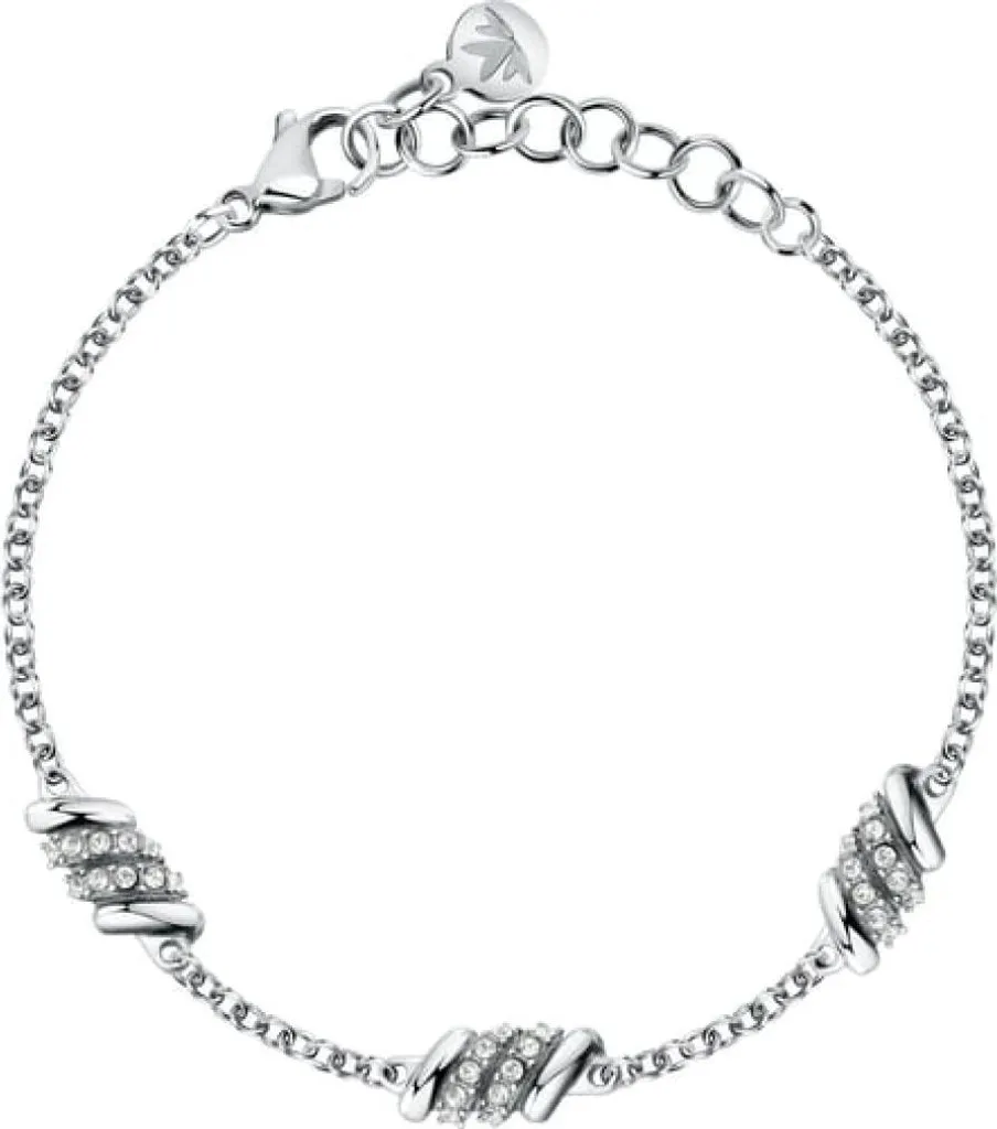 Bracelet en acier SAWZ06 orné de cristaux torchon brillants et chic