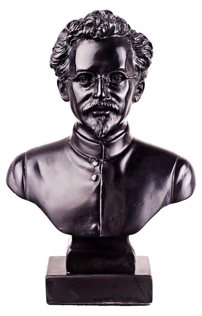 sowjetischer russischer Kommunist Leo (Lew) Trotzki Stein Büste Statue Skulptur 16 cm
