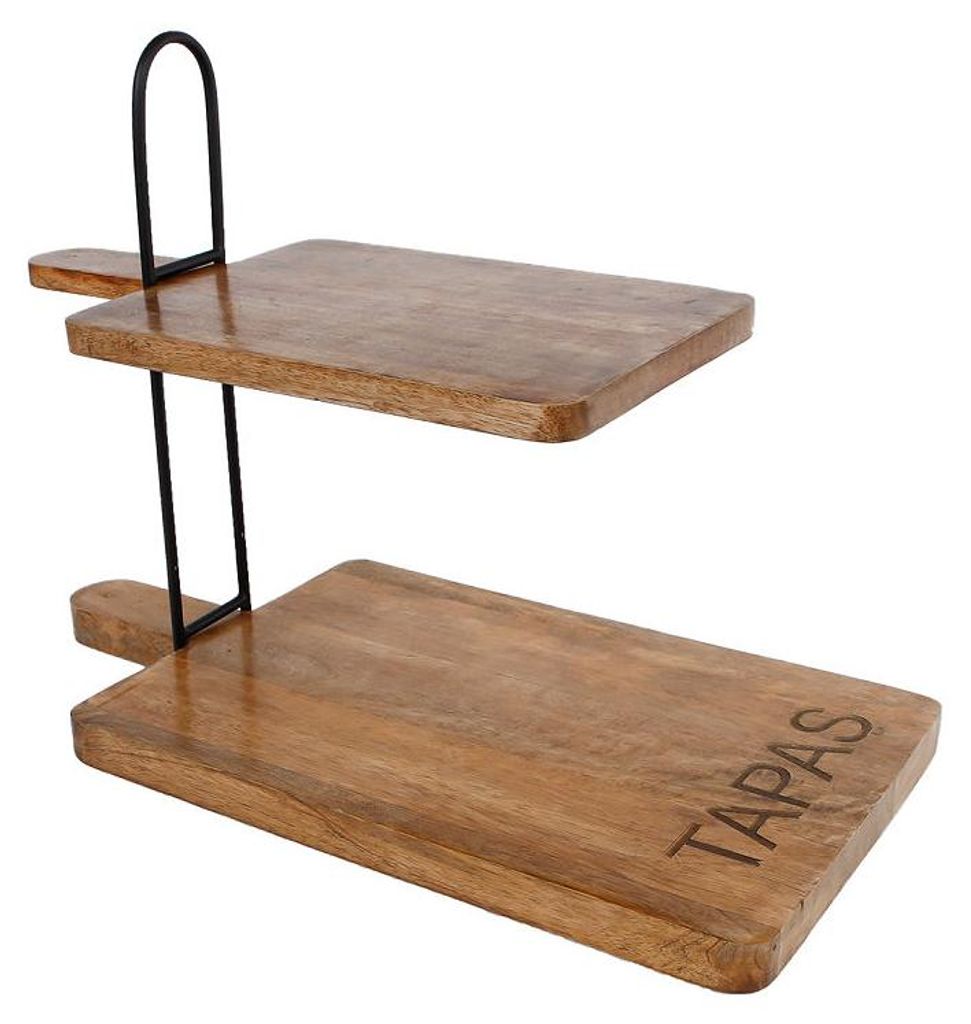 Etagere Tapas Holzspielzeug schwarz Metall 23x45x34cm dekorativ