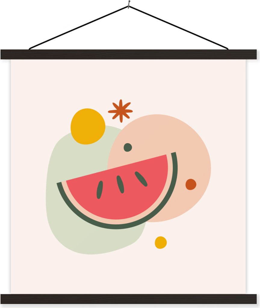 MuchoWow Textilposter Wassermelone - Obst - Sommer 40x40 cm mit schwarzem Rahmen - Fotos