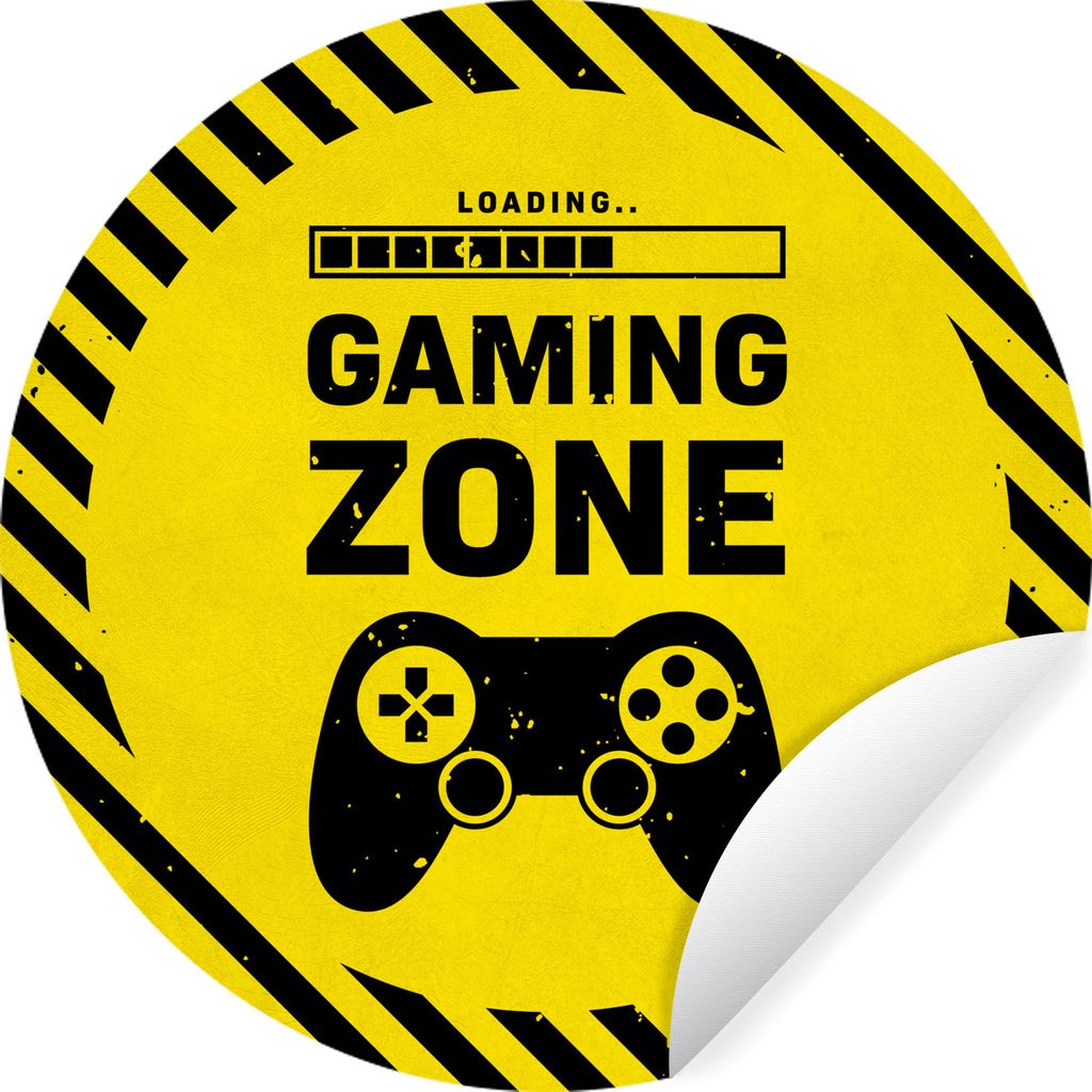MuchoWow Runde Wandtattoo - Wandsticker Tapete Aufkleber Spiele - Zitate - Controller - Spielzone - Spiel Ø 100 cm Selbstklebend und Repositioni...