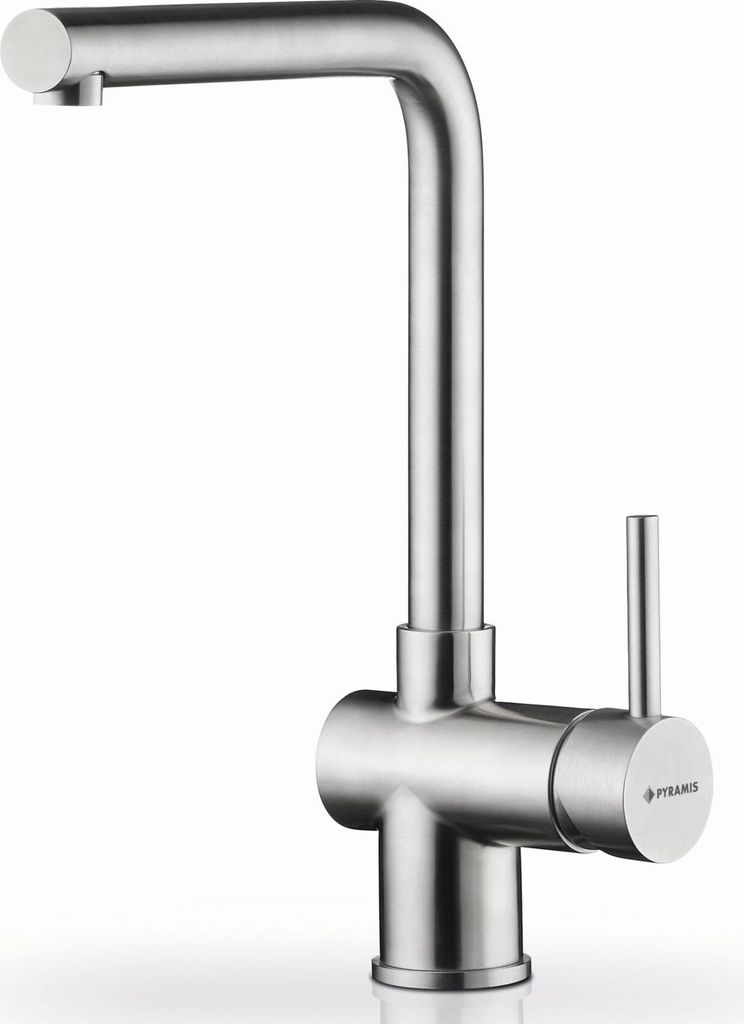 PYRAMIS Einhebelmischer MANDOLIN Premium in EDELSTAHL massiv mit Festauslauf / Armatur / Mischbatterie
