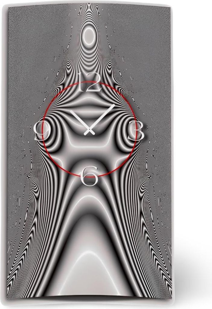 Psychedelic grau hochkant Designer Wanduhr modernes Wanduhren Design leise kein ticken dixtime 3DS-0211