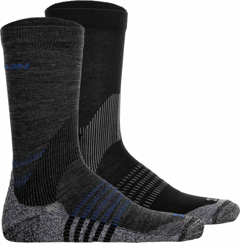 Salomon Uni Wandersocken, 2er Pack - X Ultra Access Crew, Sportsocken, atmungsaktiv Schwarz/Anthrazit 42-44