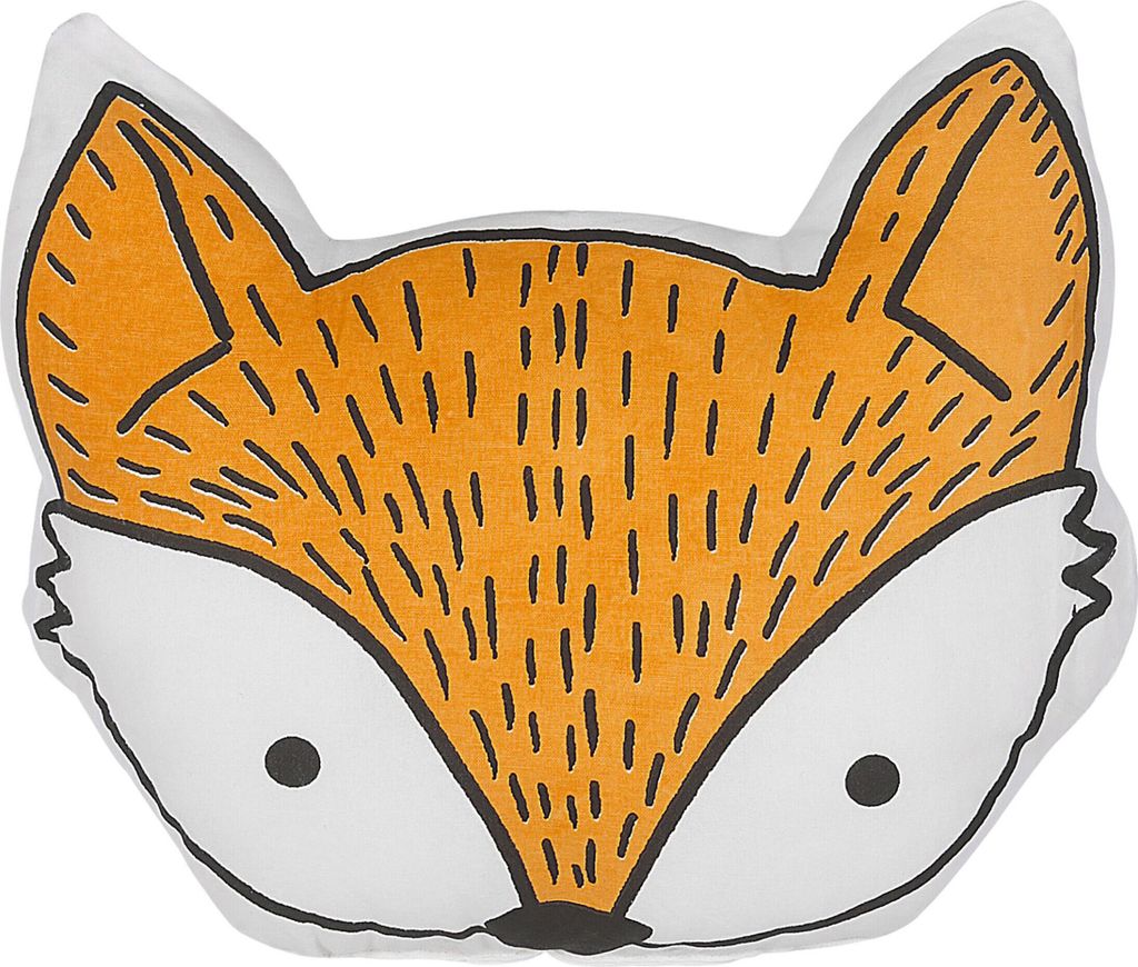 BELIANI Dekokissen Orange Baumwolle Fuchsmotiv 50 x 40 cm Wohnzimmer Kinderzimmer