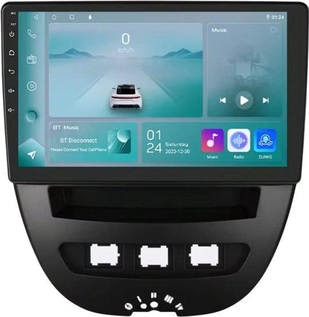 Autoradio mit Bluetooth und CarPlay für Peugeot 107, Toyota Aygo und Citroën C1 (2005–2014) – Kompatibel mit Apple und Android – Stereoanla...