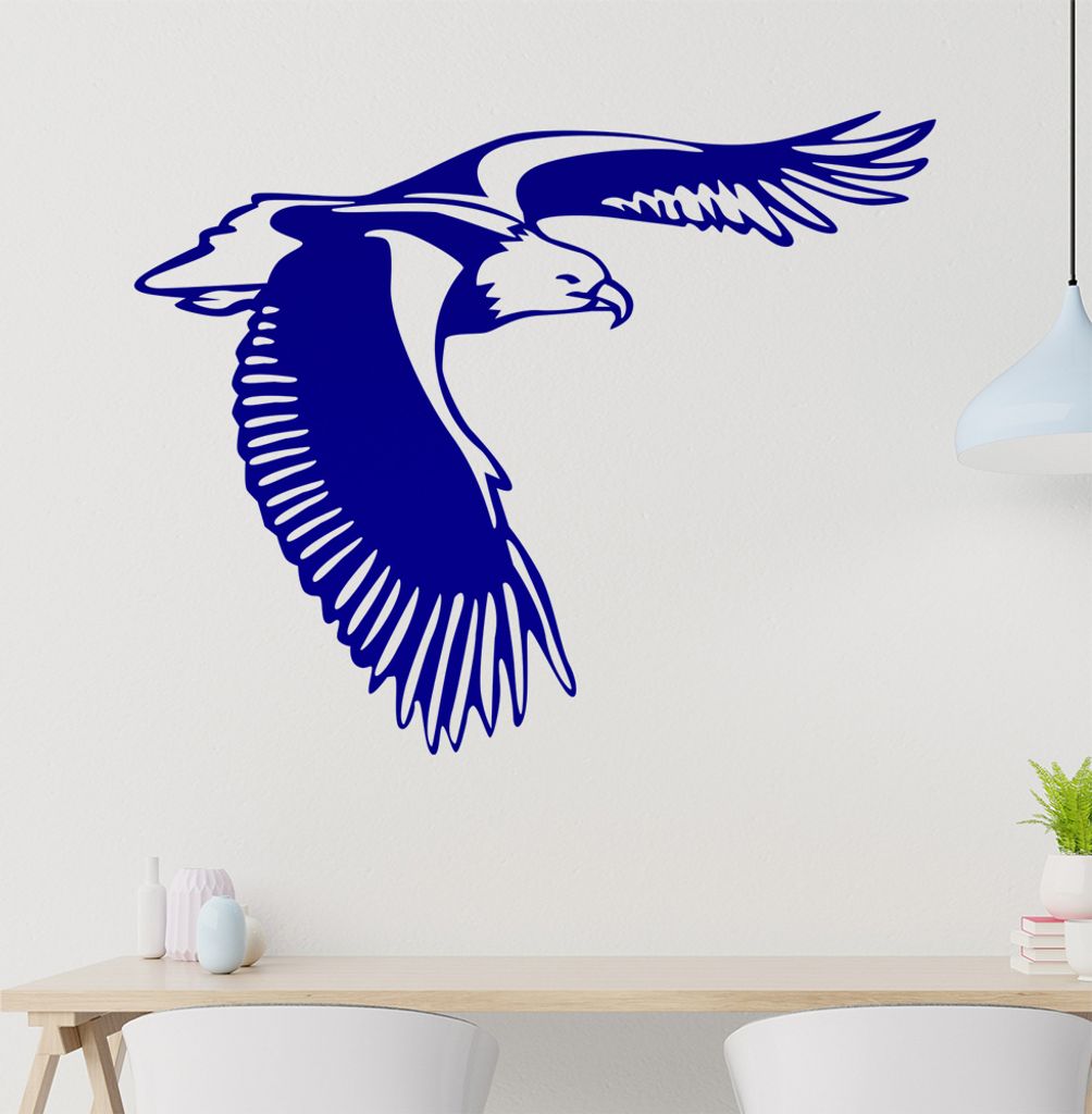 Adler Wandtattoo in 6 Größen - Wandaufkleber Wall Sticker - Dekoration, Küche, Wohnzimmer, Schlafzimmer, Badezimmer